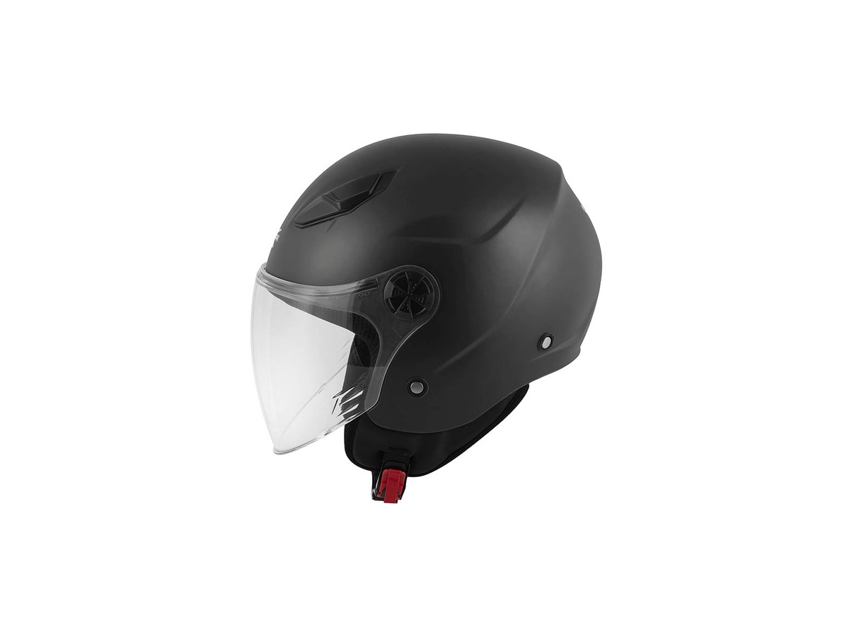 Casco jet Kappa nero su sfondo bianco