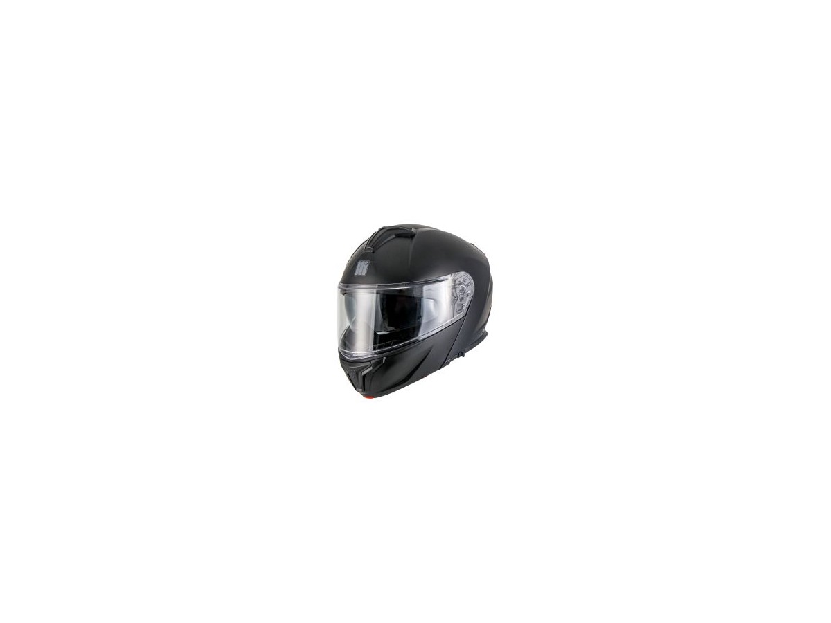 Casco modulare Motocubo nero su sfondo bianco